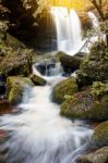 The Landscape Photo Beautiful Waterfall In Autumn Forest Thailan Stock Photo