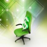 Dollar Sign Sitting The Executive Chair Stock Photo