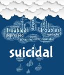 Suicidal Word Shows Attempted Suicide And Fatal Stock Photo