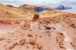 Moonscape Lunar Landscape With Rocks On Island Madeira Stock Photo