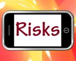 Risks Smartphone Means Investing Online Profit And Loss Stock Photo