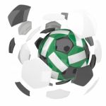 Nigeria Soccer Ball On White Background Stock Photo