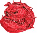 Angry Bulldog Head Drawing Stock Photo