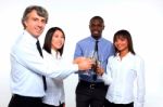 Multi Ethnic Team Toasting Stock Photo