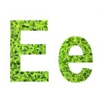 English Alphabet Made From Green Grass On White Background Stock Photo