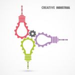 Creative Light Bulb And Gear Abstract  Design Stock Photo