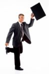 Businessman Holding Briefcase Stock Photo