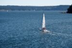 Sailing The Strait Of Georgia In Canada Stock Photo