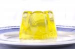 Yellow Gelatin Stock Photo