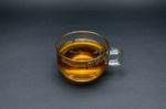 Clear Glass Of Tea Isolated On Black Background Stock Photo