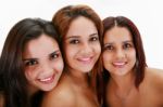 Portrait Of Three Young Women Stock Photo