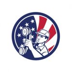 American Telephone Installation Repair Technician Icon Stock Photo