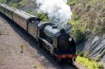 Steam Train On The Bluebell Railway Line In Sussex Stock Photo