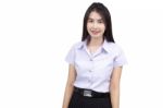 Portrait Of  Student University Uniform Stock Photo