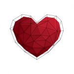 Heart Love Polygon Geometric Thin Line Flat Design Icon  I Stock Photo