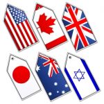 National Flag Tags Stock Photo