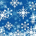 Blue Snowflakes Background Shows Winter And Frozen
 Stock Photo