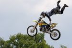 Stunt Motorcyclist At The Hop Farm In Kent Stock Photo