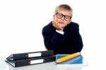 School Boy Wearing Eyeglass Stock Photo