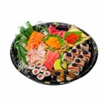 Take Away Sushi Express On Plastic Tray Stock Photo