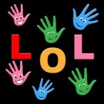 Kids Lol Indicates Laugh Out Loud And Haha Stock Photo