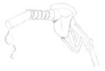 Sketch Of A Dripping Gas Pump Nozzle   Stock Photo