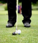 Teeing Off On A Golf Stock Photo