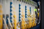 Fiber Optic With Servers In A Technology Data Center Stock Photo