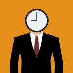 Businessman His Head Is A Clock Stock Photo