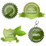 100 Percentage Natural Tags Stock Photo