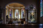 Interior View Of St Leon Church In Eguisheim In Haut-rhin Alsace Stock Photo