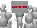 Advertise Board Character Means Product Presentation Or Marketin Stock Photo