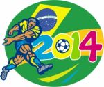 Brazil 2014 Soccer Football Player Retro Stock Photo