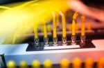 Fiber Optic With Servers In A Technology Data Center Stock Photo