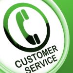 Customer Service  Button Means Call For Help Stock Photo