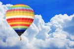 Hot Air Balloon On Sky Stock Photo