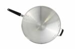 Iron Round Chrome Asian Pan On White Background Stock Photo