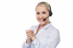 Female Customer Support Executive Stock Photo