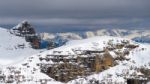 View From Sass Pordoi In The Upper Part Of Val Di Fassa Stock Photo