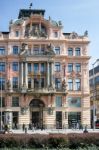 Ornate Apartment Block And Shops Adjacent To Wenceslas Square In Stock Photo