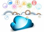 Cloud Computing On A White Background Stock Photo