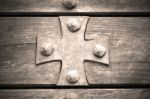 Cross Lombardy  Seprio Abstract    Curch  Closed Wood Italy Stock Photo