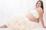 Beautiful Pregnant Woman Posing Stock Photo