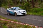 S. Cullen Driving Subaru Impreza Stock Photo