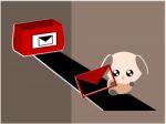 Cartoon Dog With E-mail Illustration Stock Photo