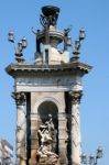 Placa D'espanya Monument In Montjuic District, Barcelona Stock Photo