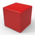 Blank Red Dice Shows Copyspace Cube Or Box Stock Photo