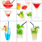 Cocktails Collage Stock Photo