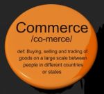 Commerce Definition Button Stock Photo