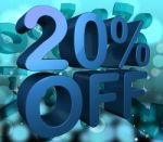 Twenty Percent Off Shows Merchandise Reduction And Offer Stock Photo